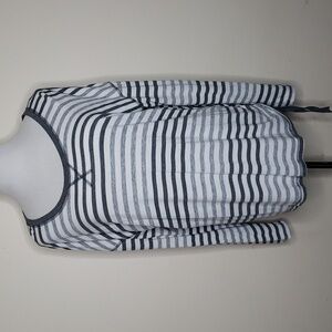 Sunday gray white striped long sleeve top size XL